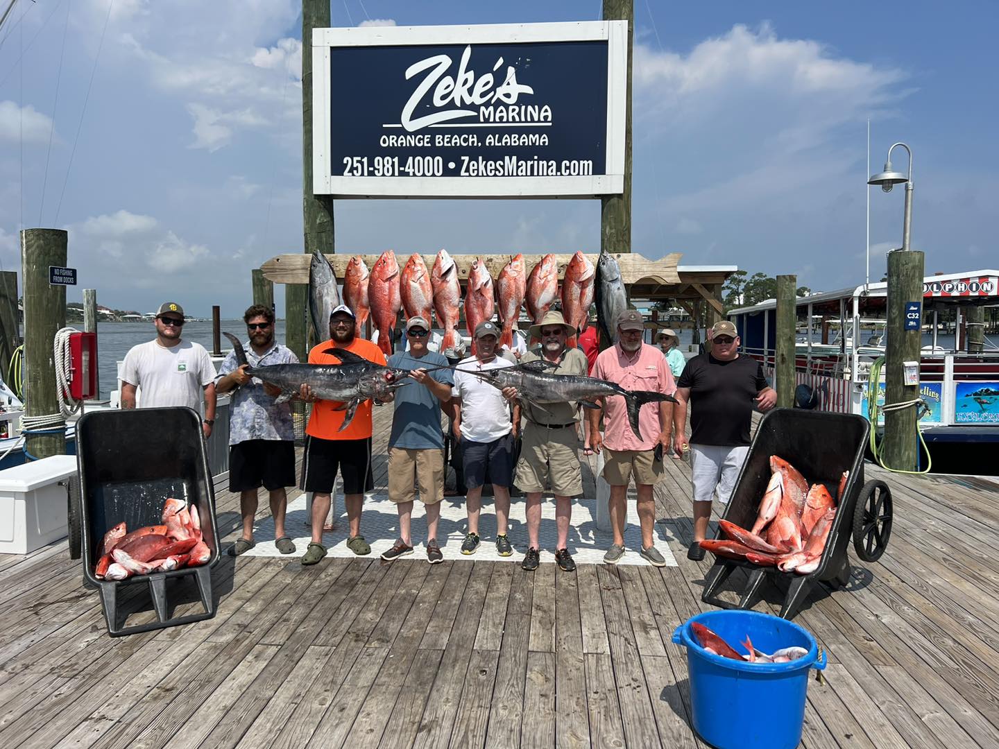 Large catch of snapper and other deep sea fish