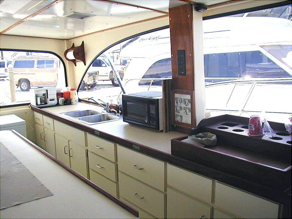 Kitchen in the ship's cabin